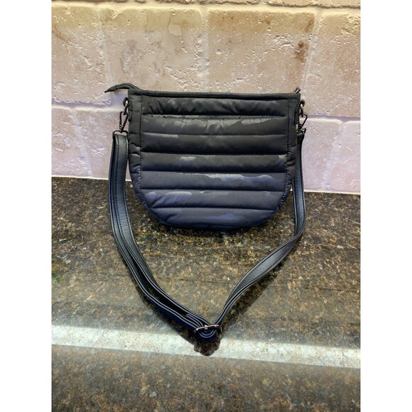 Think Royln The Mercer Crossbody Bag Black Quilted Camo NWOT - Picture 3 of 11